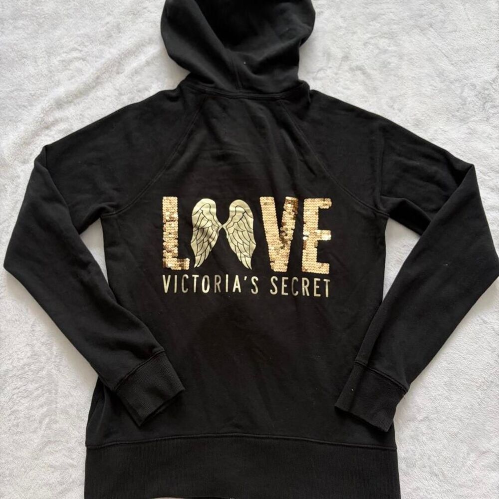 Victoria's Secret Y2K Angel Hoodie Long Sleeve Women S Vintage Sequin Zip Jacket